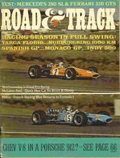 Road & Track 1968 Aug ferrari mercedes checker vw race
