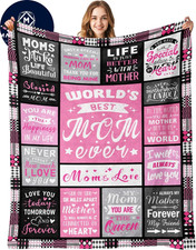 Mom Blanket Gift Best Mom Ever Soft Fleece Throw 50x60 Birthday Mothers Day Love