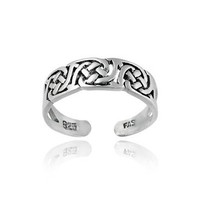 .925 Sterling Silber Irisches Keltisches Knoten Zehenring