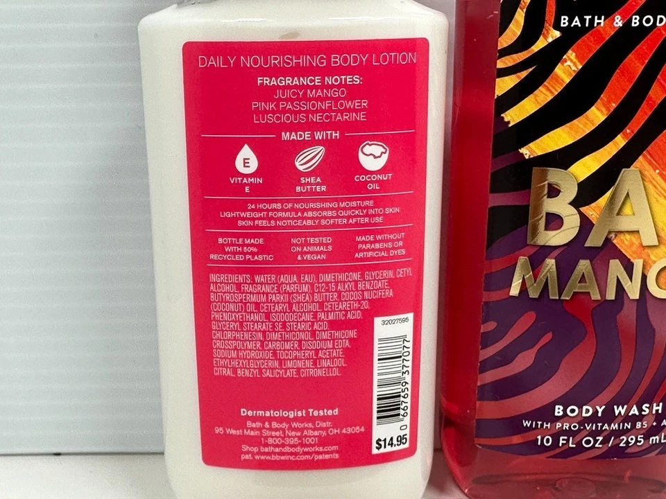 Bath & Body Works Bali In Mango Shower Gel/Body Wash  10 oz, Body Lotion 8oz NEW - Image 3 of 4