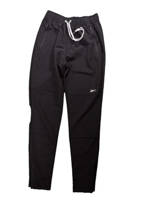 Reebok Men's Small Black Athletic Jogger Pants, Stretch Training Tapered Fit