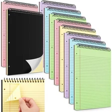 LEGAL PADS Punched Top Bound Spiral Notebook 8.5" x 11" 3 Hole 10 Pcs MOTIMIND