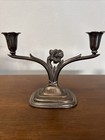 Silver Plate Daffodil Candelabra Double Armed Candle Holder by Rogers #9916 IS — photo 2