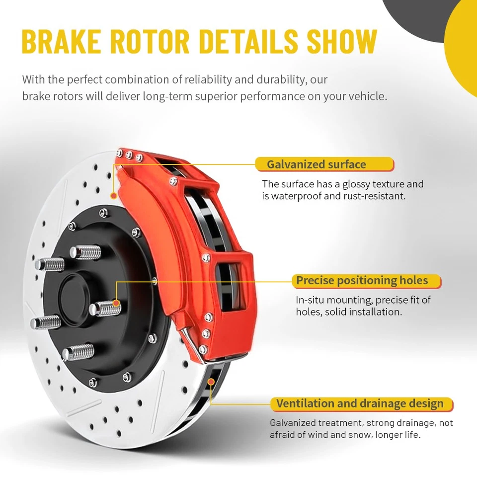 Rotor de freno delantero y trasero perforado para Lexus GS350 GS450H GS200T IS300 IS350 RC350 Foto 4 de 4