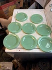 8 Fire King 6 3/4 "  Dinner Plates Saucers Oven Jadeite Jade Restaurant Ware