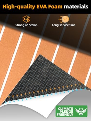 FOCEAN EVA Foam Boat Flooring Sheet - Brown with White Lines