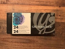 Grumbacher Transparent Watercolor Set, 24 Colors  Brush