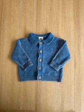 BONTON Paris Baby Knitted Cardigan 6 Months Blue Cotton Authentic RRP ?95