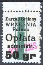 Poland – 1946, 50 Gr. “Zarzad Gminny Września Północ” – Local Revenue