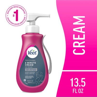 Veet Professional Hair Removal Cream, 2 Minute Body Hair Remover, 13.5 Fl Oz