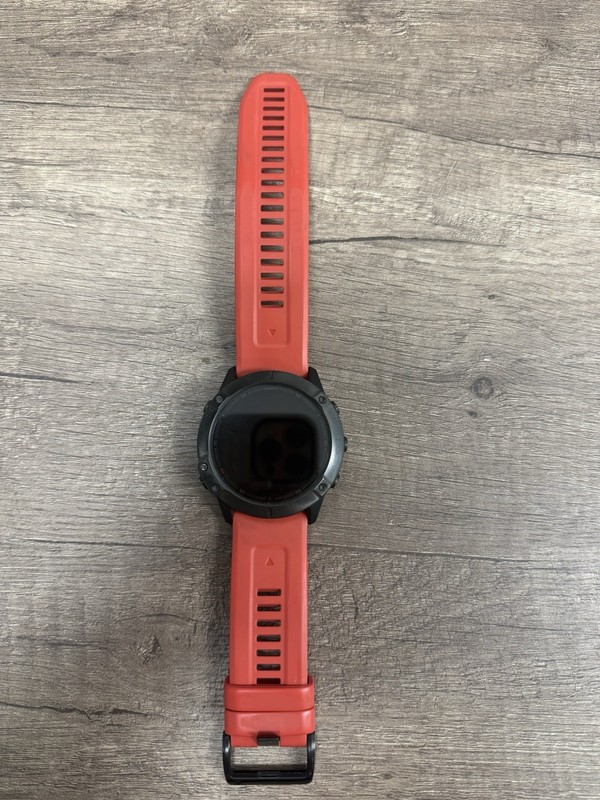 Garmin Fenix 6X Sapphire GPS Multisport Watch 51mm Black Case Red Band