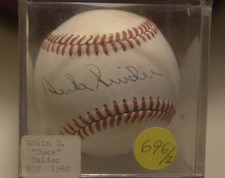 DUKE SNIDER SIGNED BASEBALL HOF BROOKLYN DODGERS