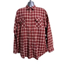 Magellan Outdoors Men's Pecos Ridge Long Sleeve Flannel Shirt Red XL Button Up