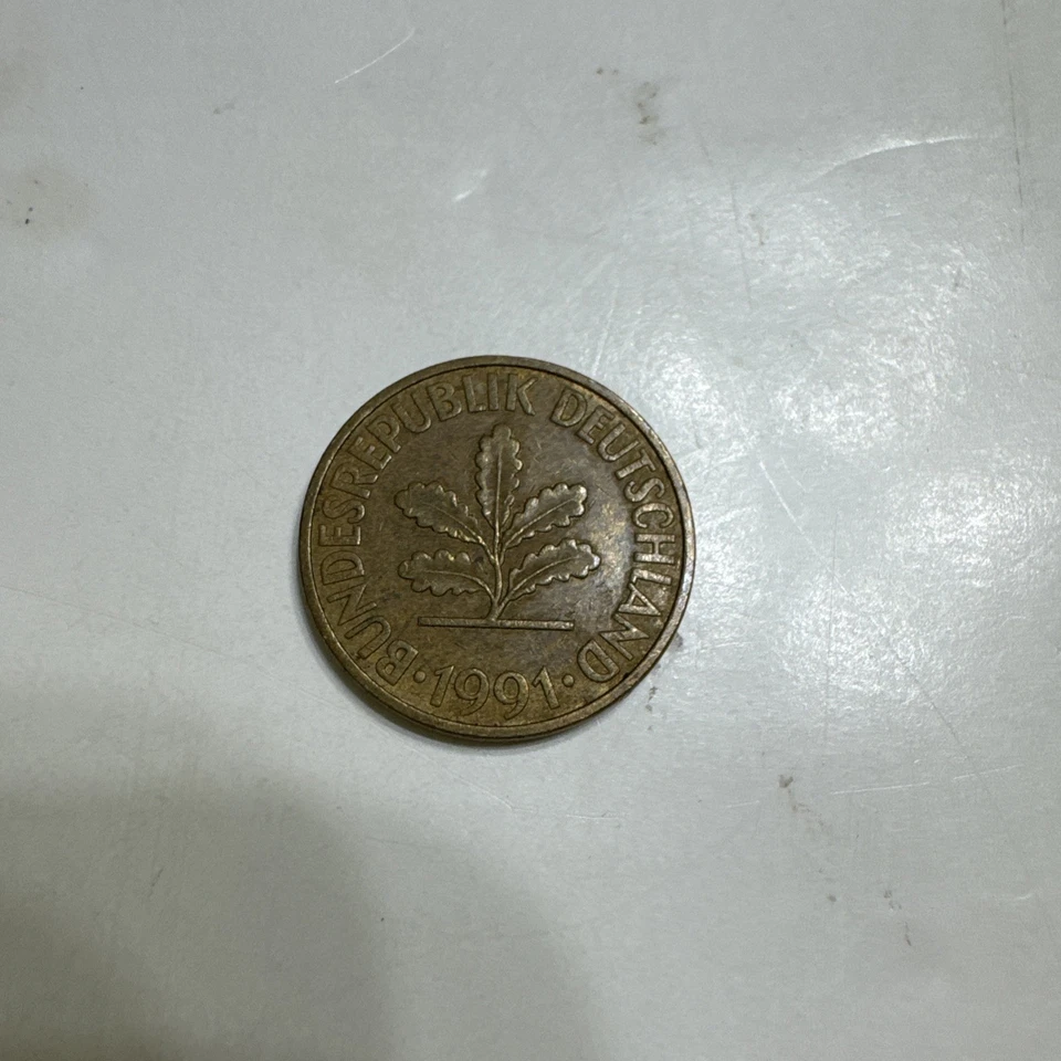 Antigua moneda Alemania - 1991 10 peniques - Se vende como está Foto 2 de 4