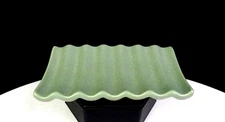 FORLIFE Designs Porcelain Green Ribbed / Ridged 5 1/4" Small Rectangular Tray