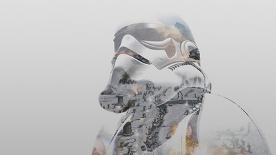 Star Wars stormtrooper double exposure battle of Custom Gaming Mat Desk 3191
