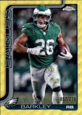 2025 Topps Chrome #248 Saquon Barkley Yellow Wave Refractor #/275