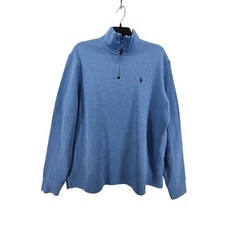 Polo Ralph Lauren Mens Blue Quarter Zip Pullover Sweater Size XL Soft