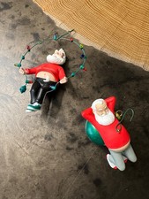 HALLMARK JOLLY OL JUMPER & CORE CRUNCHIN KRINGLE WHITE ELEPHANT GIFT ORNAMENTS