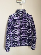 Columbia Girls Purple Camo Fleece Full Zip Jacket Coat Size 18/20