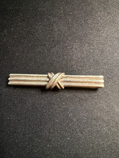 Tiffany & Co. Sterling Silver Gold Knot Tie Bar Clip 925 Signed