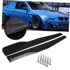 Pair Universal Black Side Skirt Rocker Splitters Winglet 74.5CM Gloss Black
