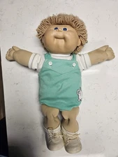 Vintage Authentic 1982 Cabbage Patch Kid Boy Doll Coleco Yarn Hair Blue Eyes