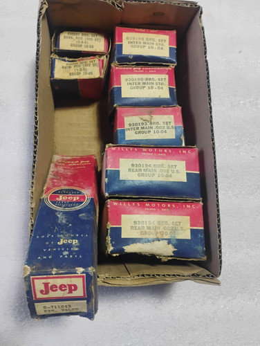 NOS Lot of Willys Jeep Engine Bearings & Valves Genuine OEM