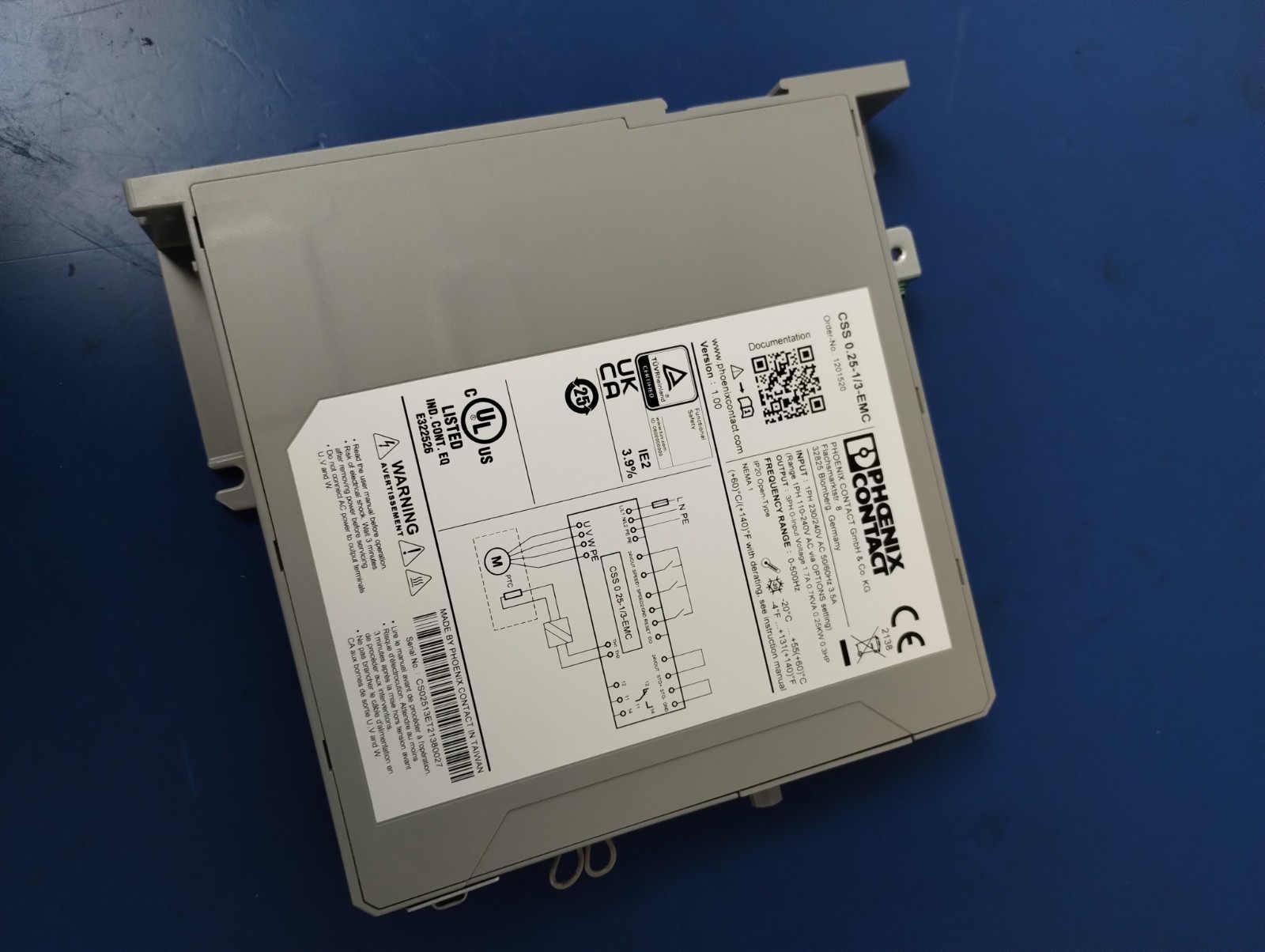 PHOENIX CONTACT 1201520 Motor Starters CSS 0.25-1/3-EMC