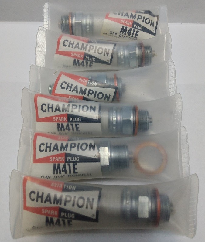 Champion M41E Aviation Spark Plugs LOT OF 6 NEW NOS GAP .016 FAST SHIP