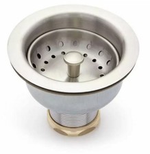 Signature Hardware Stainless Steel Long Shank Basket Strainer