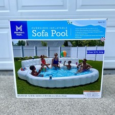 Member's Mark Oversized Inflatable Pool Sofa White Lounge Float NEW FAST SHIP