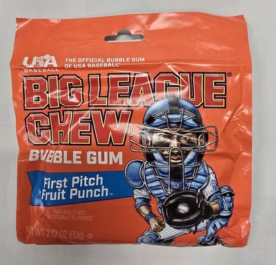 Big League Chew Fruit Punch Chewing Gum 24 Pouches Free Shipping