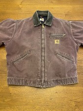 Rare Vintage Carhartt J43 BRG Burgundy Detroit Jacket Mens Large Regular