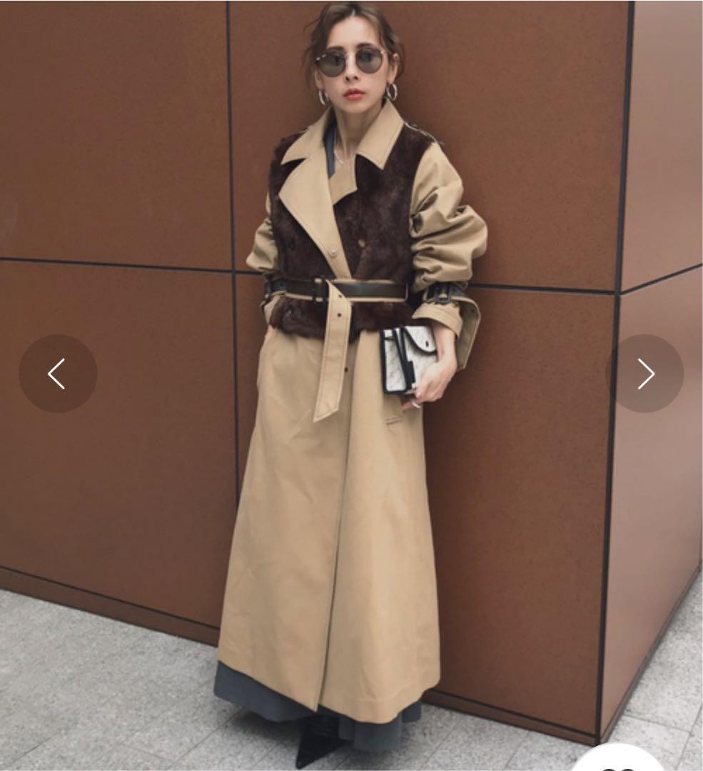 AMERI UNDRESSED ECO FUR TRENCH COAT - image 2