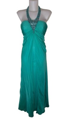 Vtg 90s Cache Womens Green Beaded Babydoll Boho Whimsigoth Dress Sz M/L  FLAW