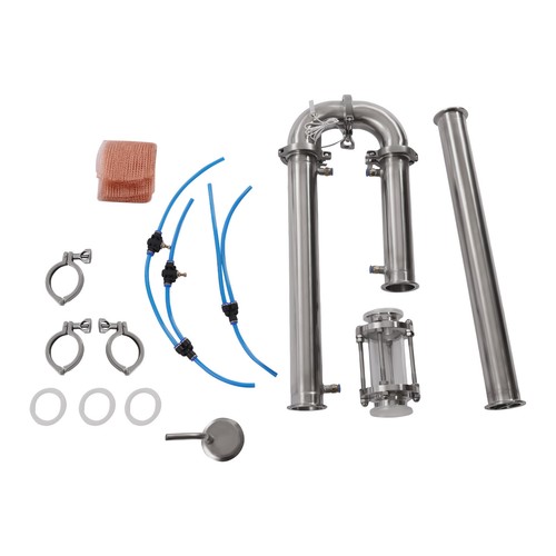 2 inch Stainless Still Moonshine Reflux Distilling Column Brew Wine Making Tool