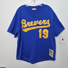 Robin Yount Milwaukee Brewers Sz 48 XL MItchell & Ness 1991 Blue BP Jersey