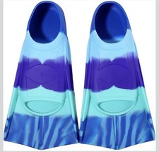 Kids Swim Training Fins Small Blue Tie Dye Swim Flippers Youth Snorkel
