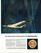 1942 Shell Oil Co B-24 Liberator Bomber art McClelland Barclay WWII Vintage Ad