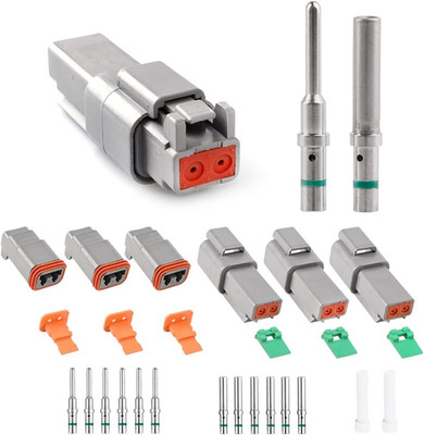 ST6112 DT Connector 2 Pin Gray Waterproof Electrical Wire Connector DT04-2P DT06