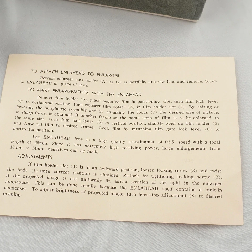 Accesorio de ampliador de cabeza Mamiya-16 con caja y manual - Raro de colección Japón Foto 4 de 4