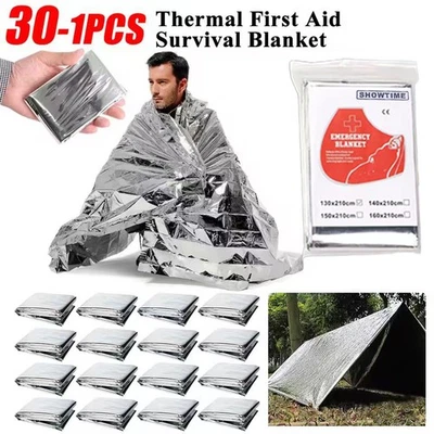 30/10/6Pack Extra Large 82"x 52" Emergency Solar Mylar Blanket Survival Safety