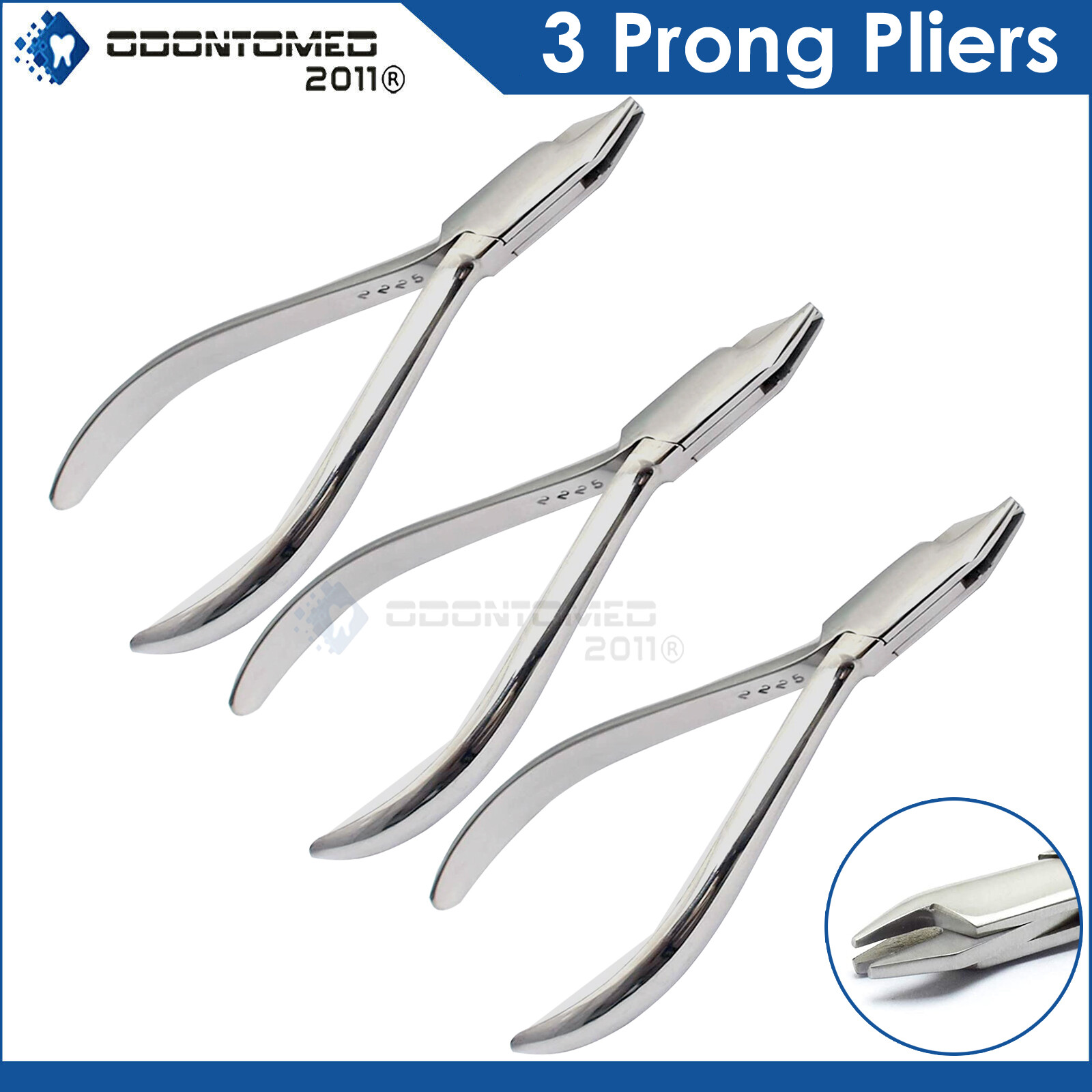 3 Three Prong Plier Orthodontic Clasp Adjusting Dental Instruments