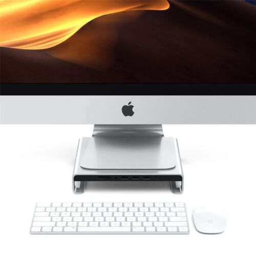 Satechi Aluminum USB-C Monitor Stand and Hub for Apple iMac, Silver - Afbeelding 1 van 9