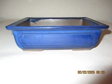 Mizutani Japanese Bonsai Blue Rectangular Ceramic Pot Planter (XMAS SALE)