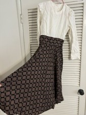 Vintage Dress Ivory Top Pattern Skirt 