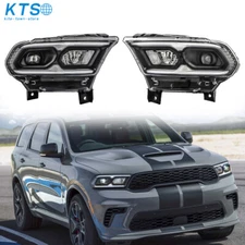 For Dodge Durango 2021-2023 Headlight Assembly Full LED Black Housing RH+LH Side