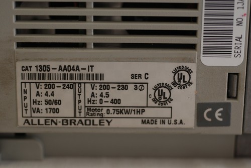 1305-AA04-A-IT AC DRIVE 3 PHASE 0.75 KW(1 HP) Allen‑Bradley Rockwell Automation - Picture 5 of 12