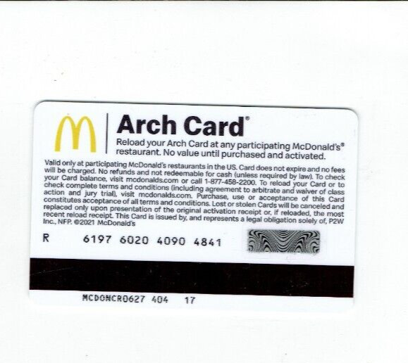 McDonalds Gift Card - Plaid Wrapping Paper - 2021 - No Value -I Combine Shipping
